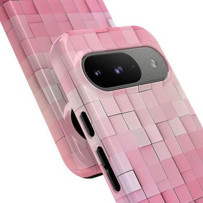 Pink Gradient Squares Google Pixel 9 - Tough Phone Case