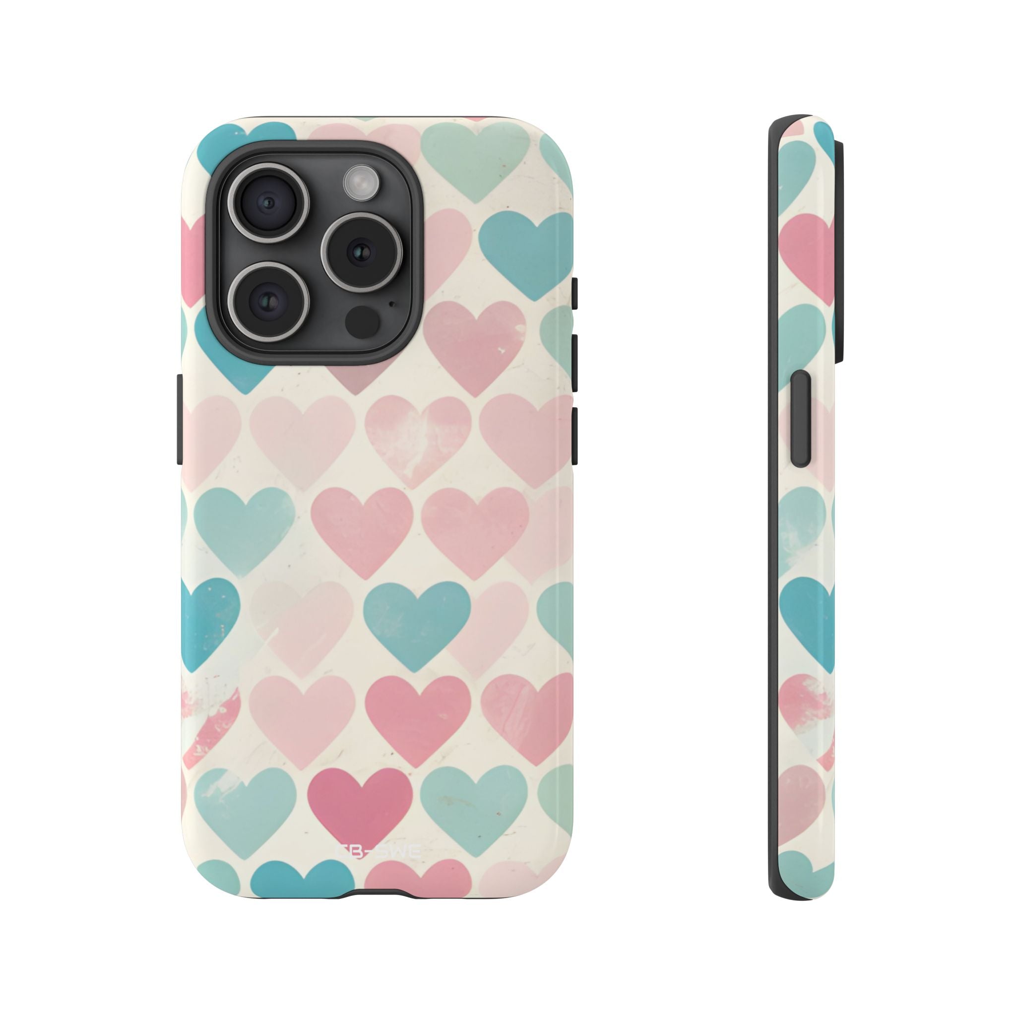 Retro Hearts Symmetry - iPhone Case