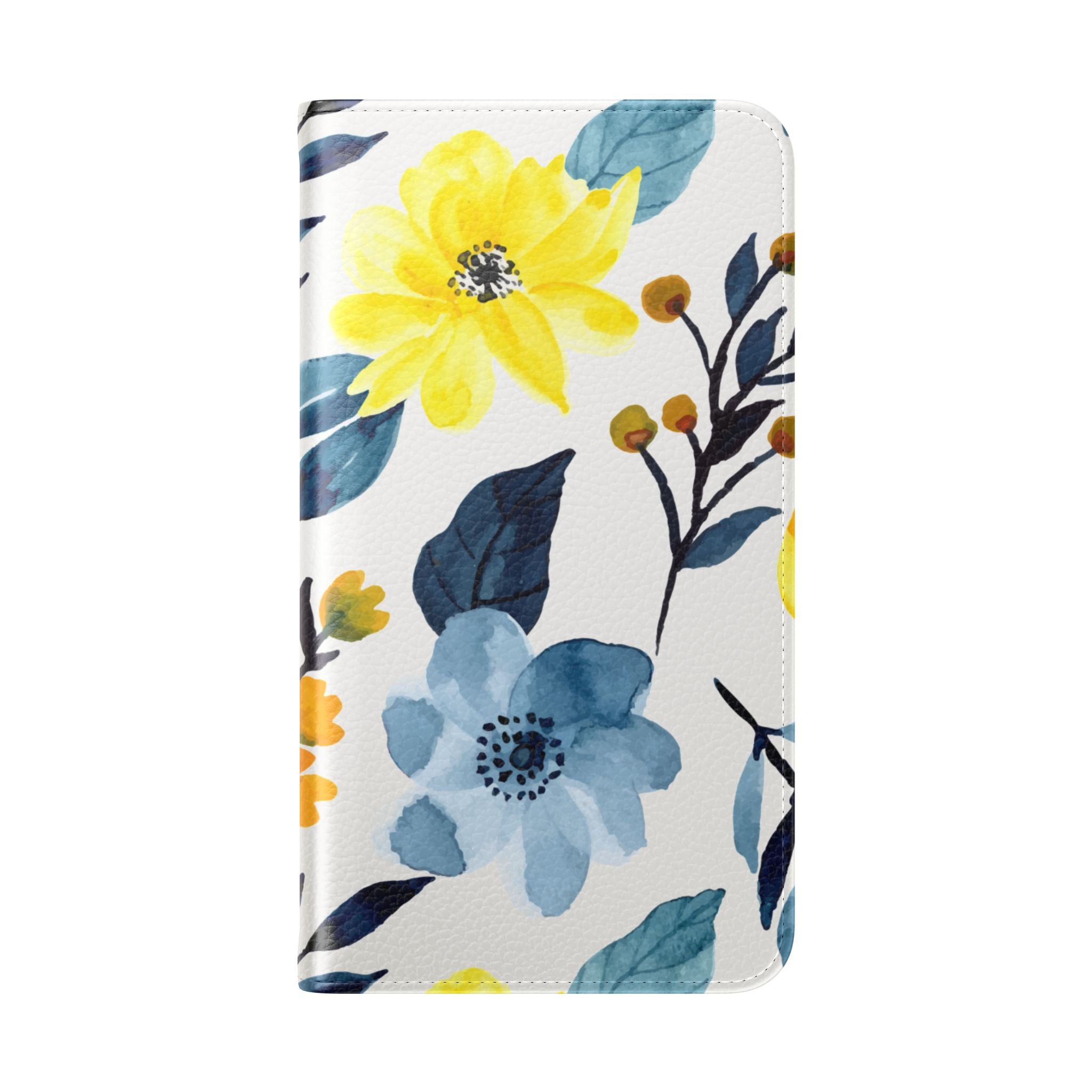 Keltainen sininen kukkaloisto - Samsung S23 -lompakkokotelo