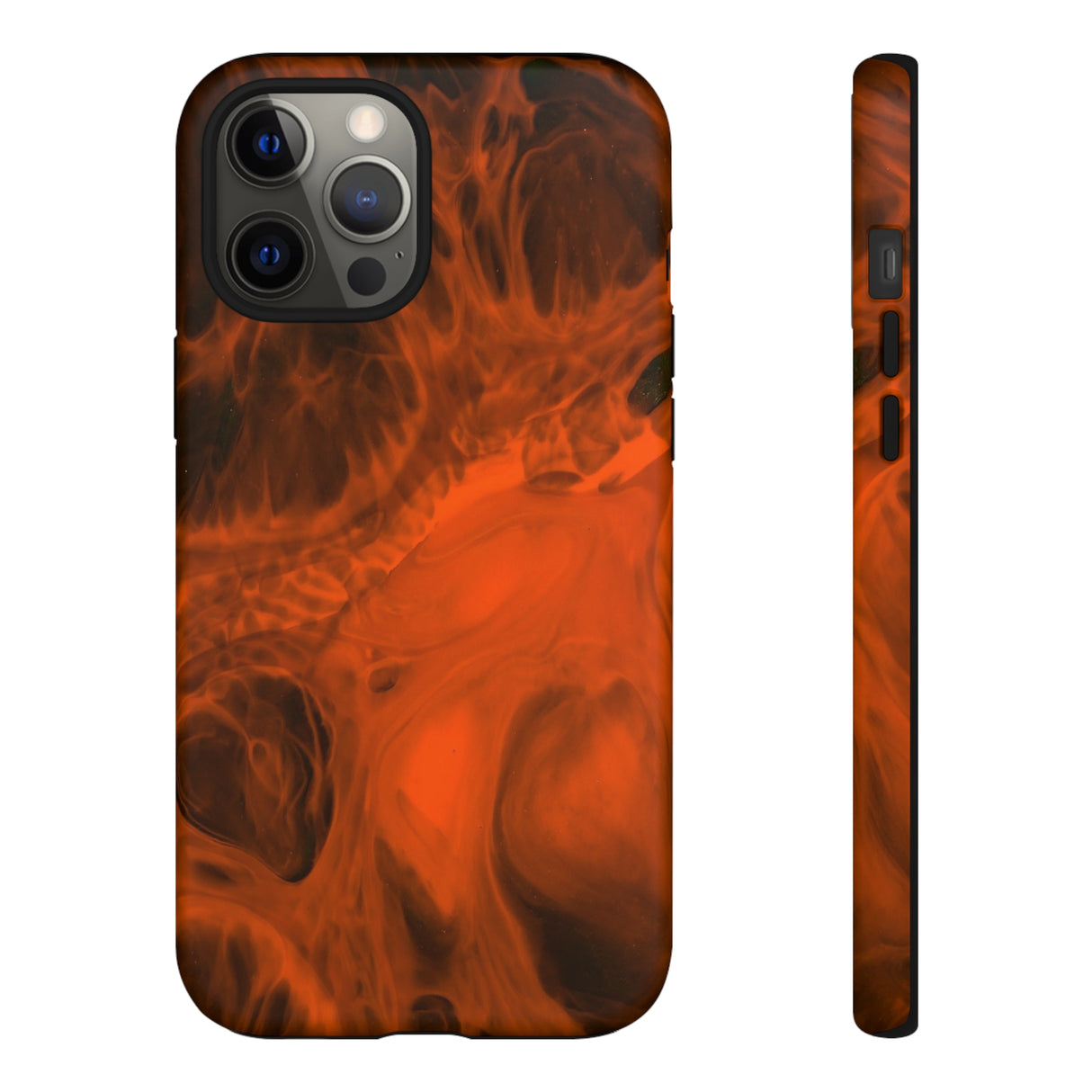 Red Flame Ink Art iPhone Case (Protective) iPhone 12 Pro Max Matte Phone Case