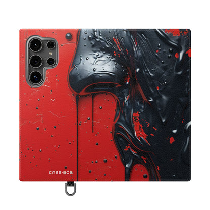 Glossy Black Face - Samsung S24 Ultra Case - Wallet