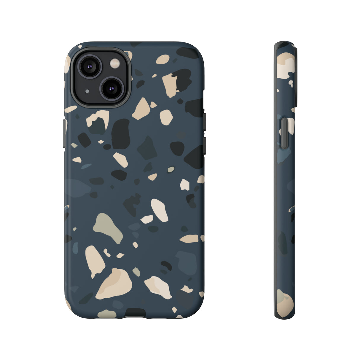 Dark Blue Terrazzo - Protective Phone Case