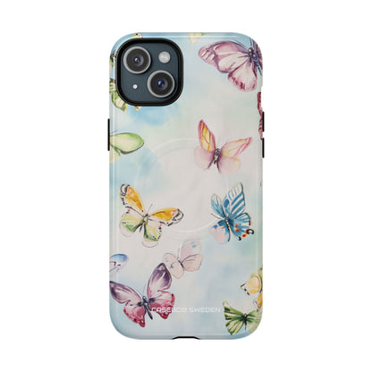 Watercolor Butterfly Bliss - Tough + MagSafe® iPhone 15 Phone Case