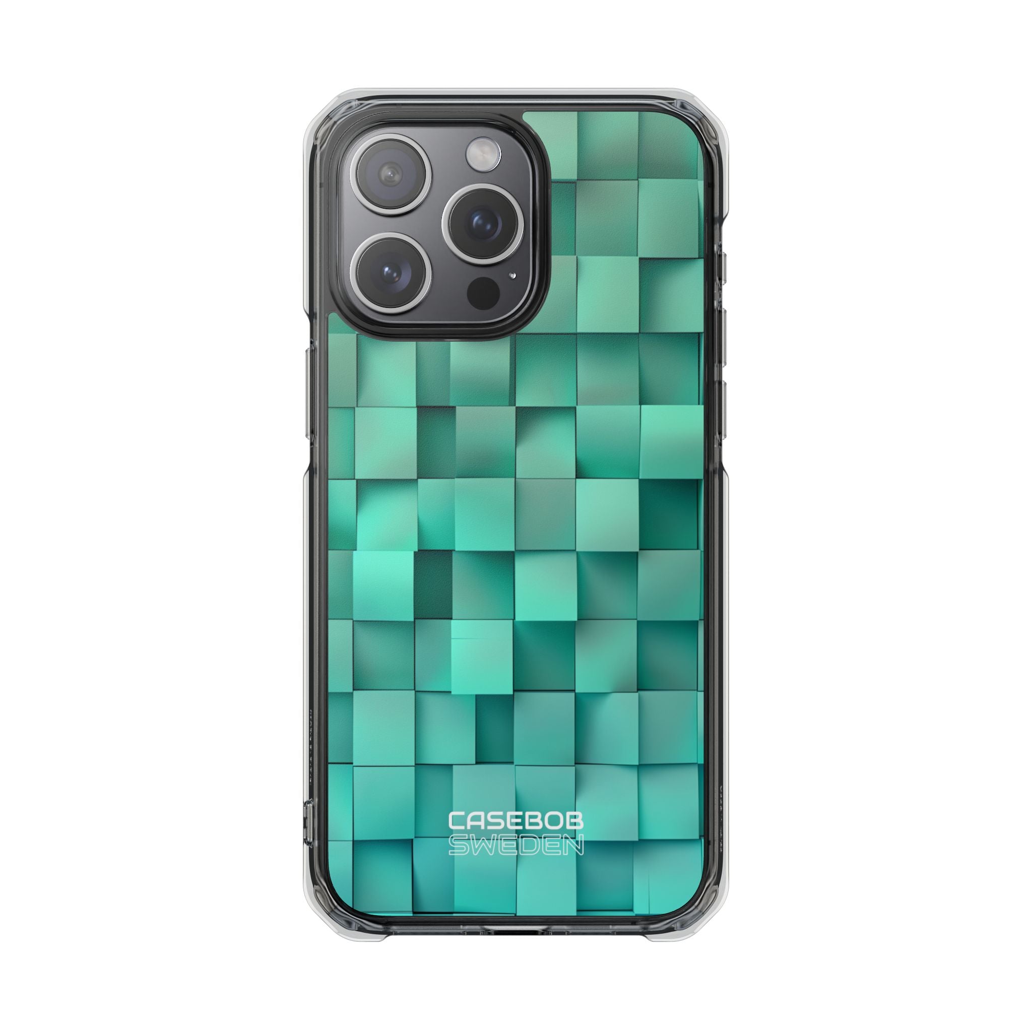 Folded Blue Squares iPhone 15 - Impact Clear+