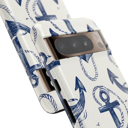 Navy Anchor Tapestry Google Pixel 8 - Tough