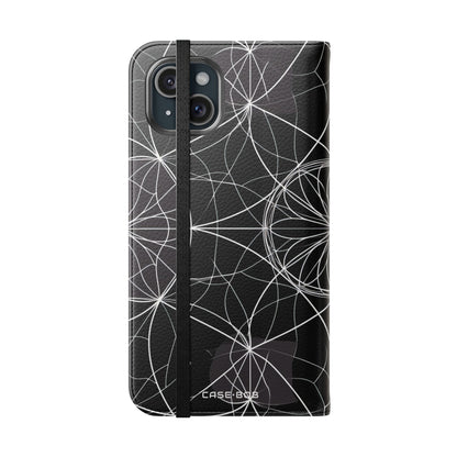 Valkoinen Mandala Sädehtivä - iPhone 15 Plus -lompakkokotelo