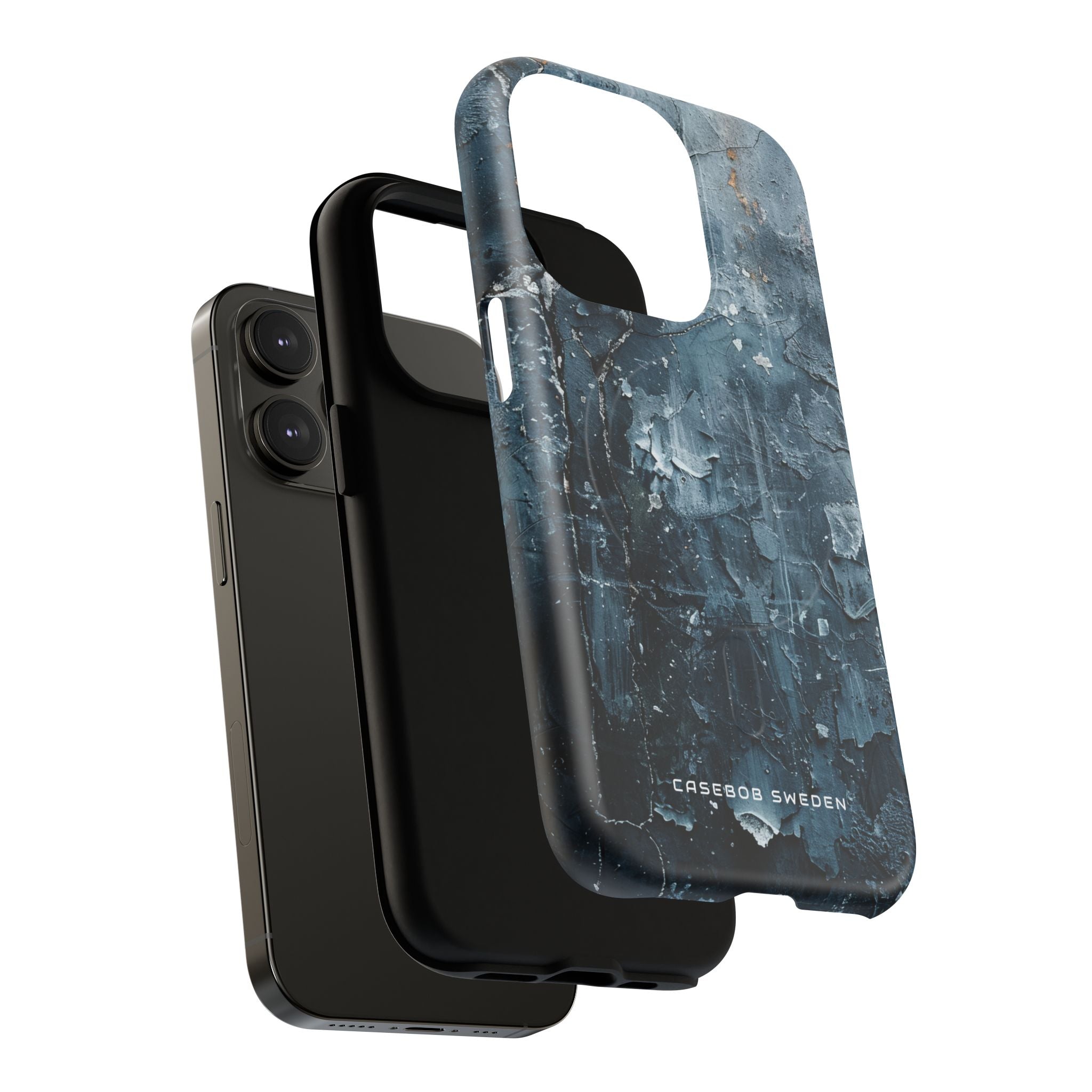 Weathered Blue Tapestry with Cracked Layers iPhone 14 | Tough+ Phone Case