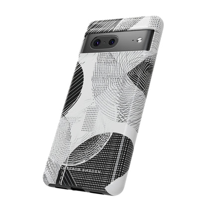 Geometric Monochrome Flow Google Pixel 7 - Tough Phone Case