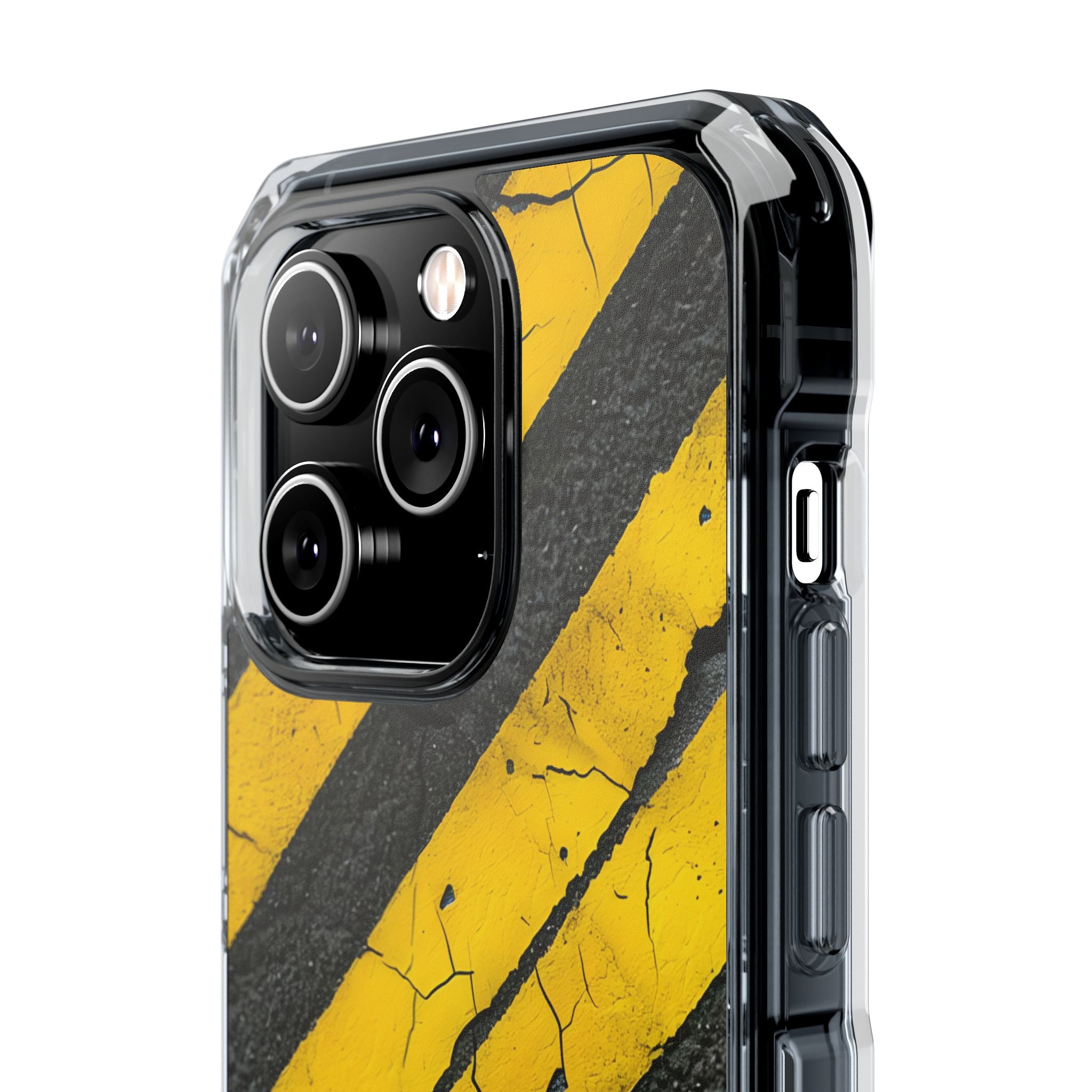 Cracked Hazard Lines iPhone Case - Impact