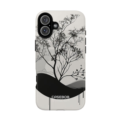 Monochrome Drip Tree iPhone 16 - Tough