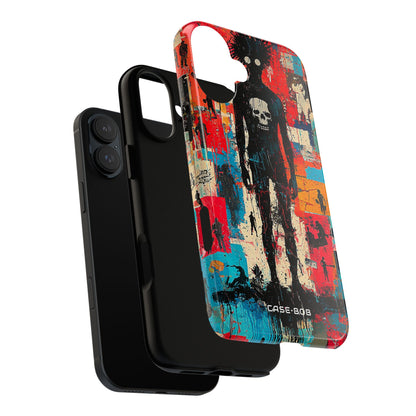 Spiky Skull Silhouette iPhone 16 Plus Case - Tough