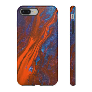 Orange Spikes Ink Art iPhone Case (Protective) iPhone 8 Plus Glossy Phone Case