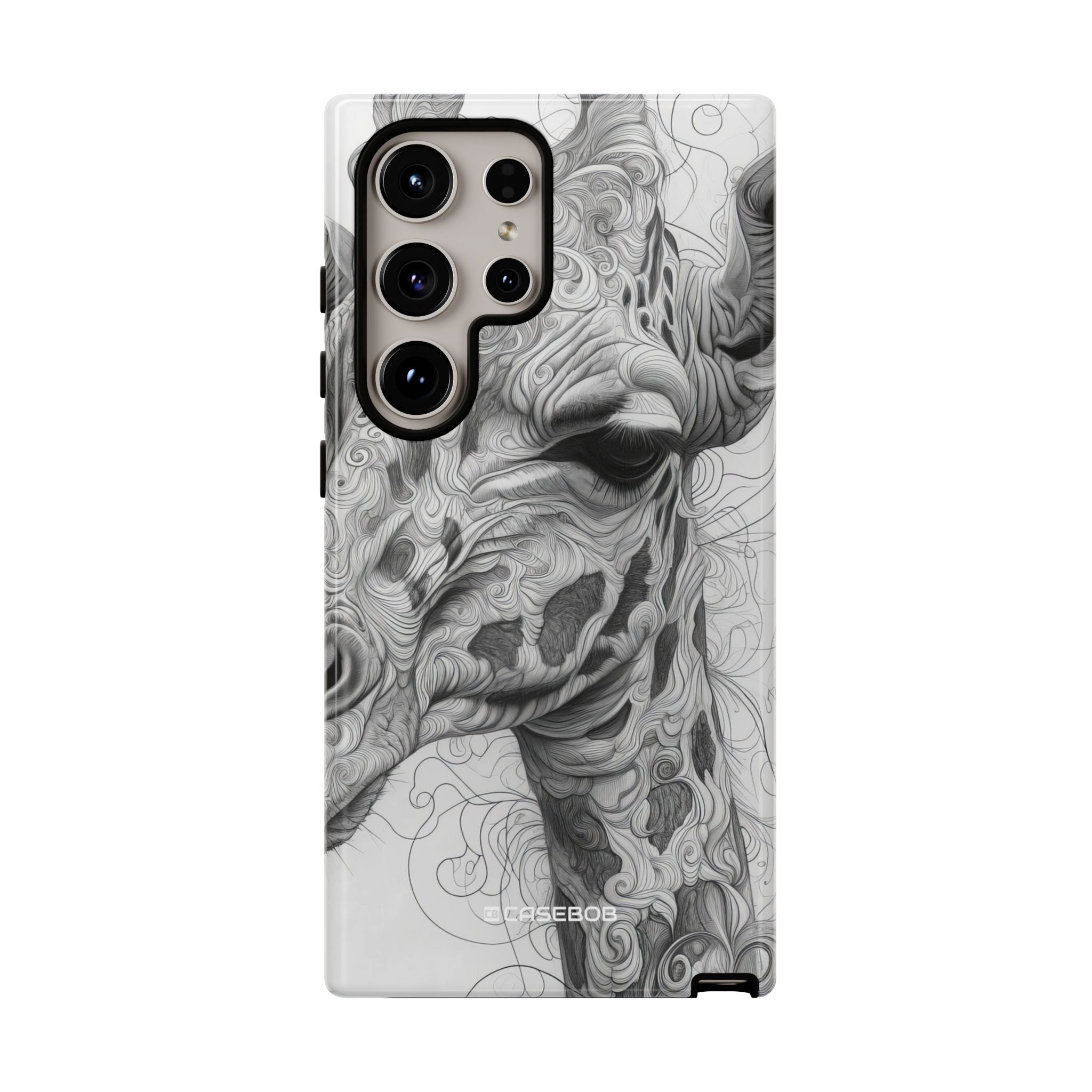 Monochrome Giraffe: Intricate Elegance - For Samsung S24