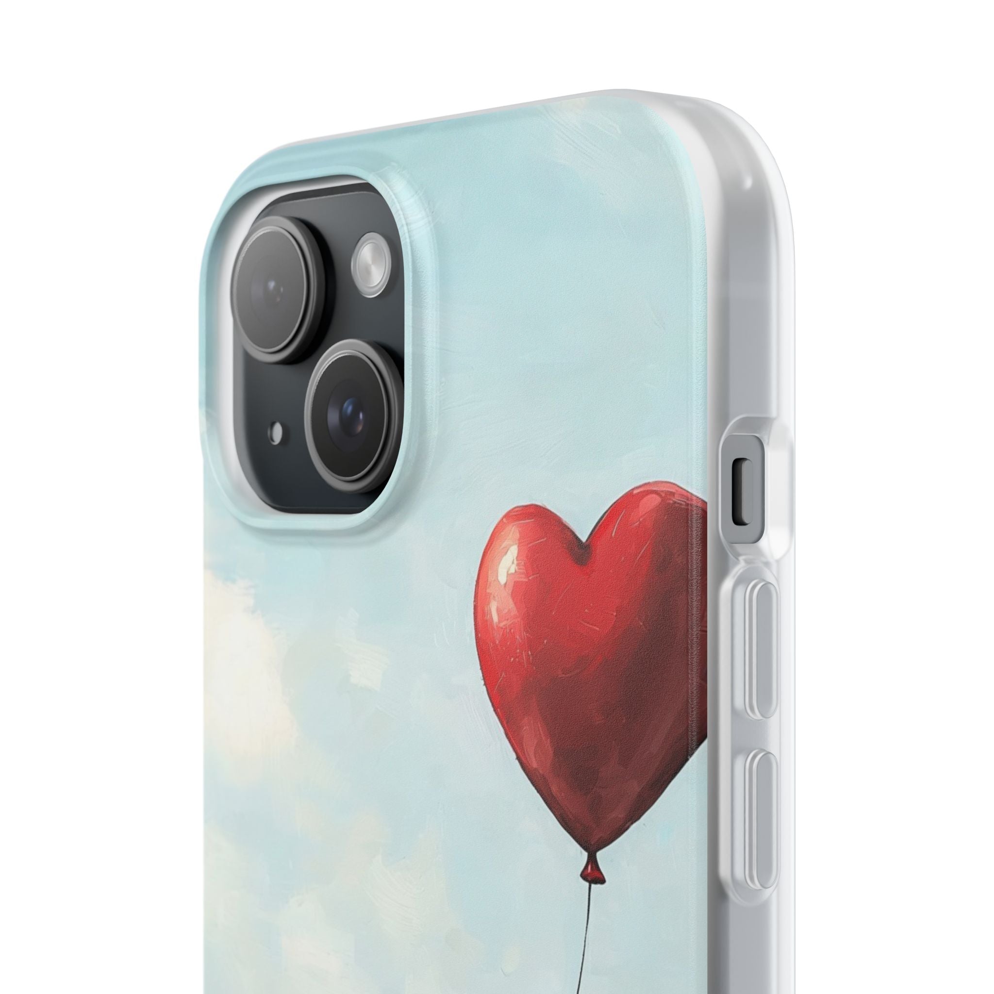 Heart Balloon Glow iPhone 15 Case - Soft