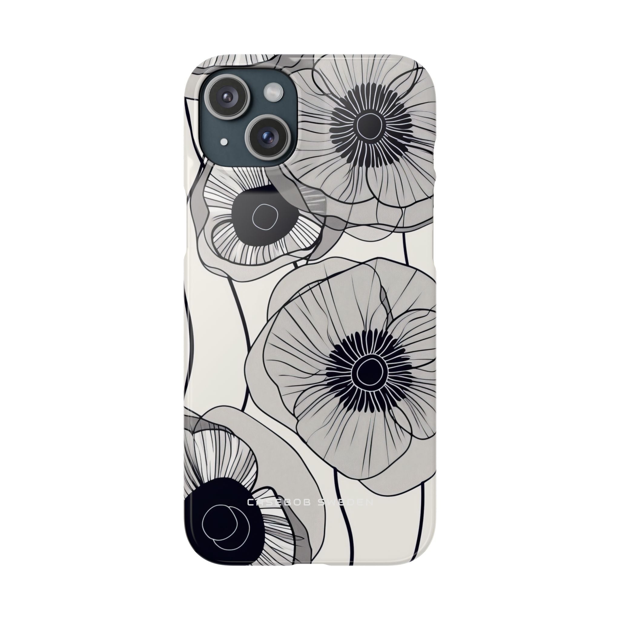 Modern Minimalist Flowers iPhone 15 - Slim Phone Case