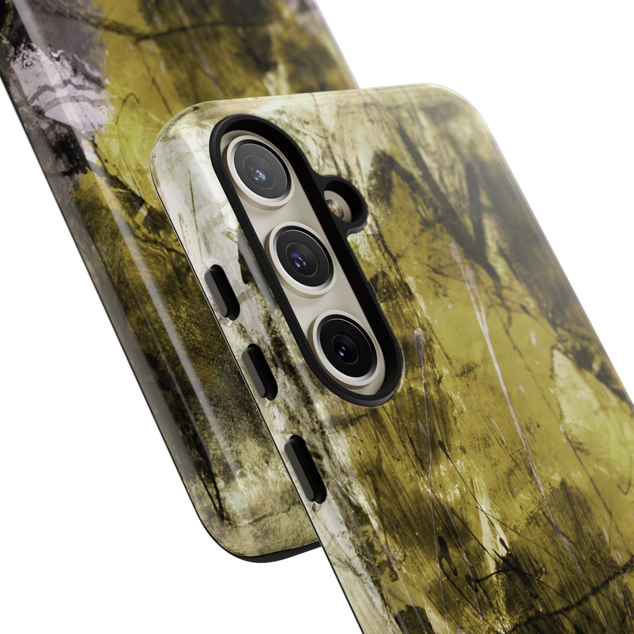 Yellow Grunge Art Phone Case - Protective Phone Case