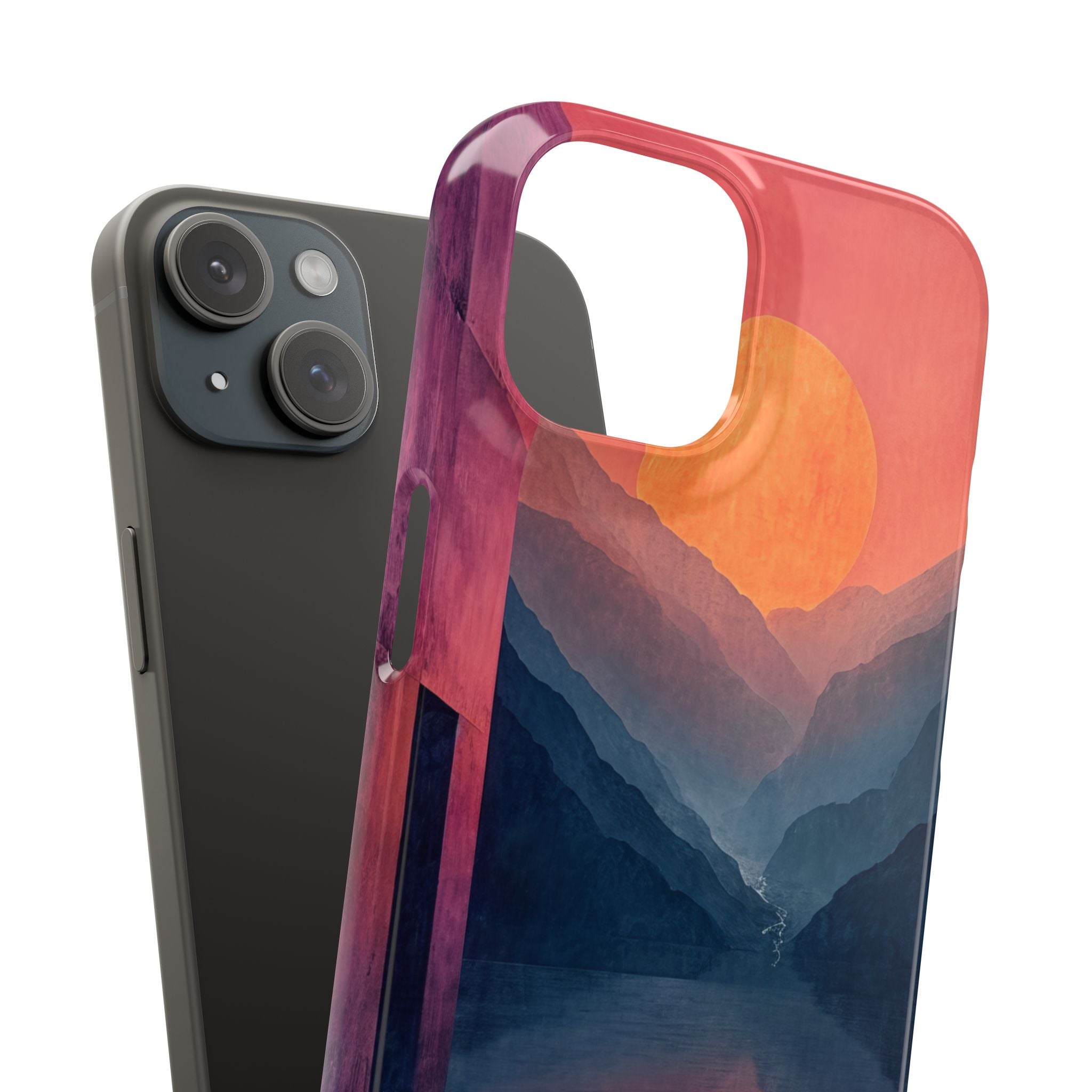 Surreal Sunset Landscape - Slim iPhone 15 Phone Case