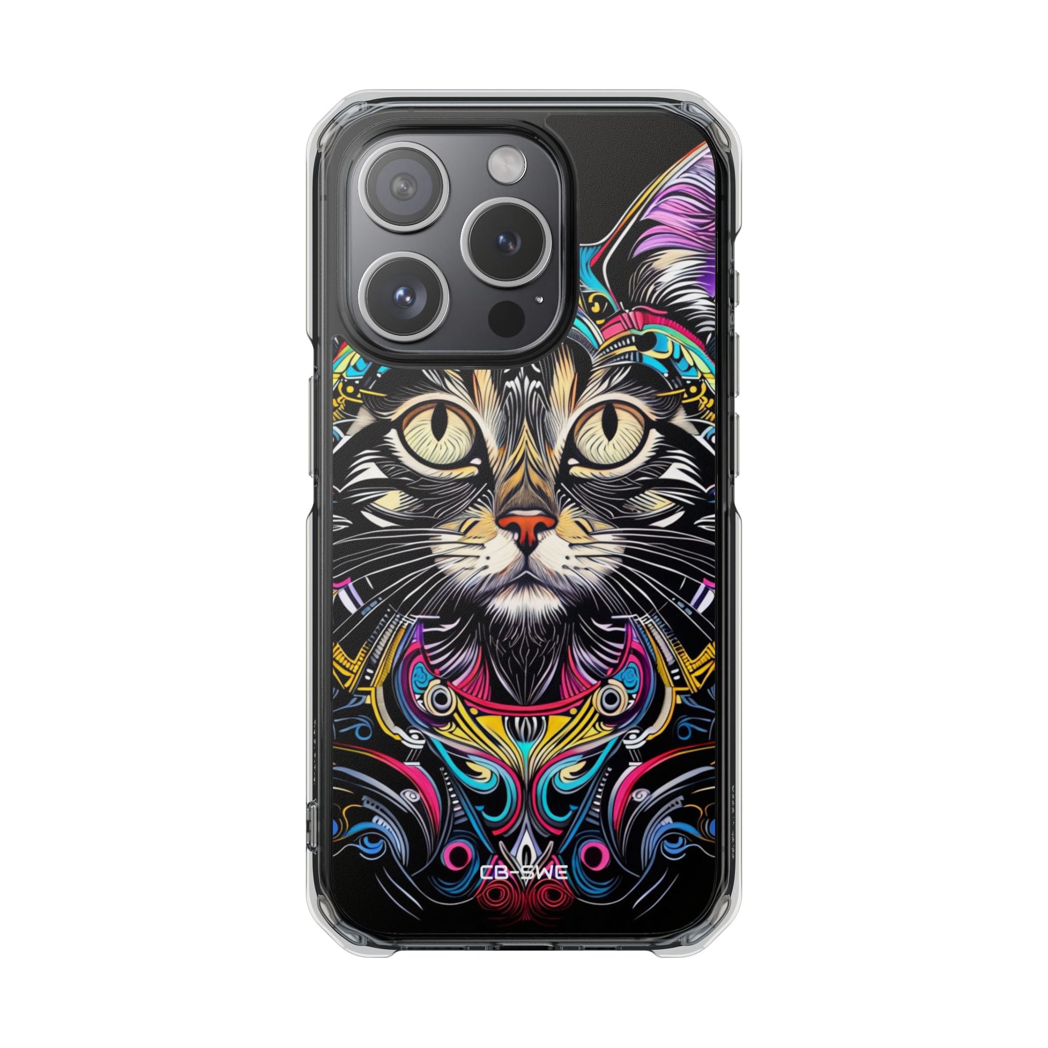 Psychedelic Cat Mirage iPhone Case - Impact
