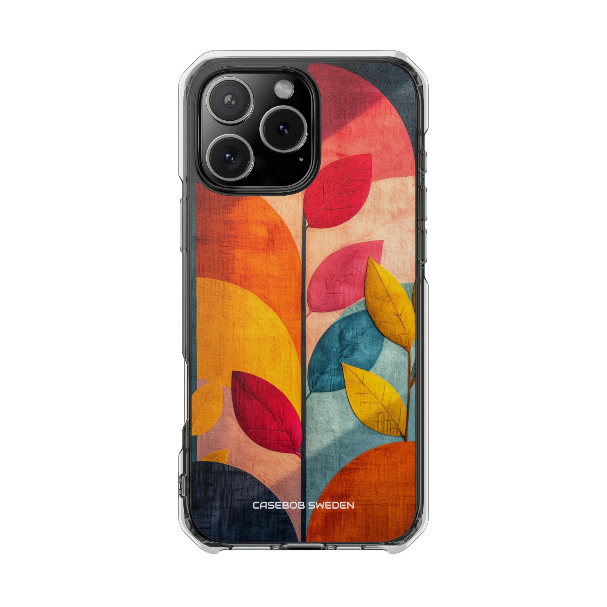 Abstract Orange Blue Design - Clear Impact iPhone 16 Phone Case