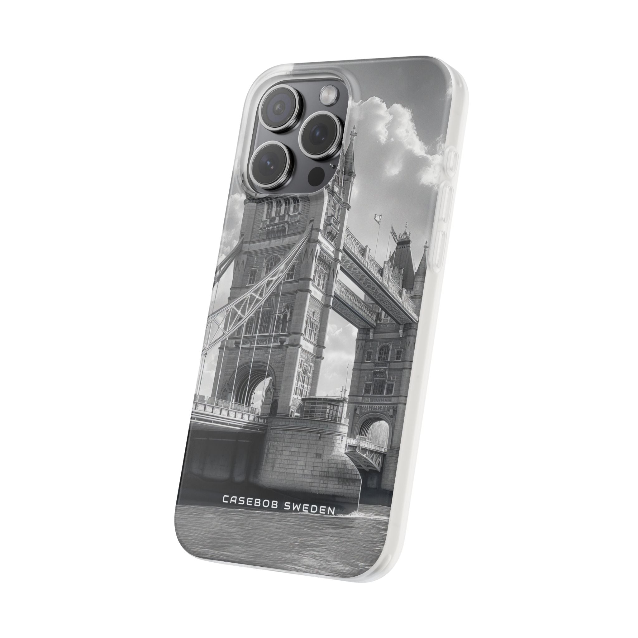 Tower Bridge Monochrome Architecture Study iPhone 15 - Flexi Phone Case