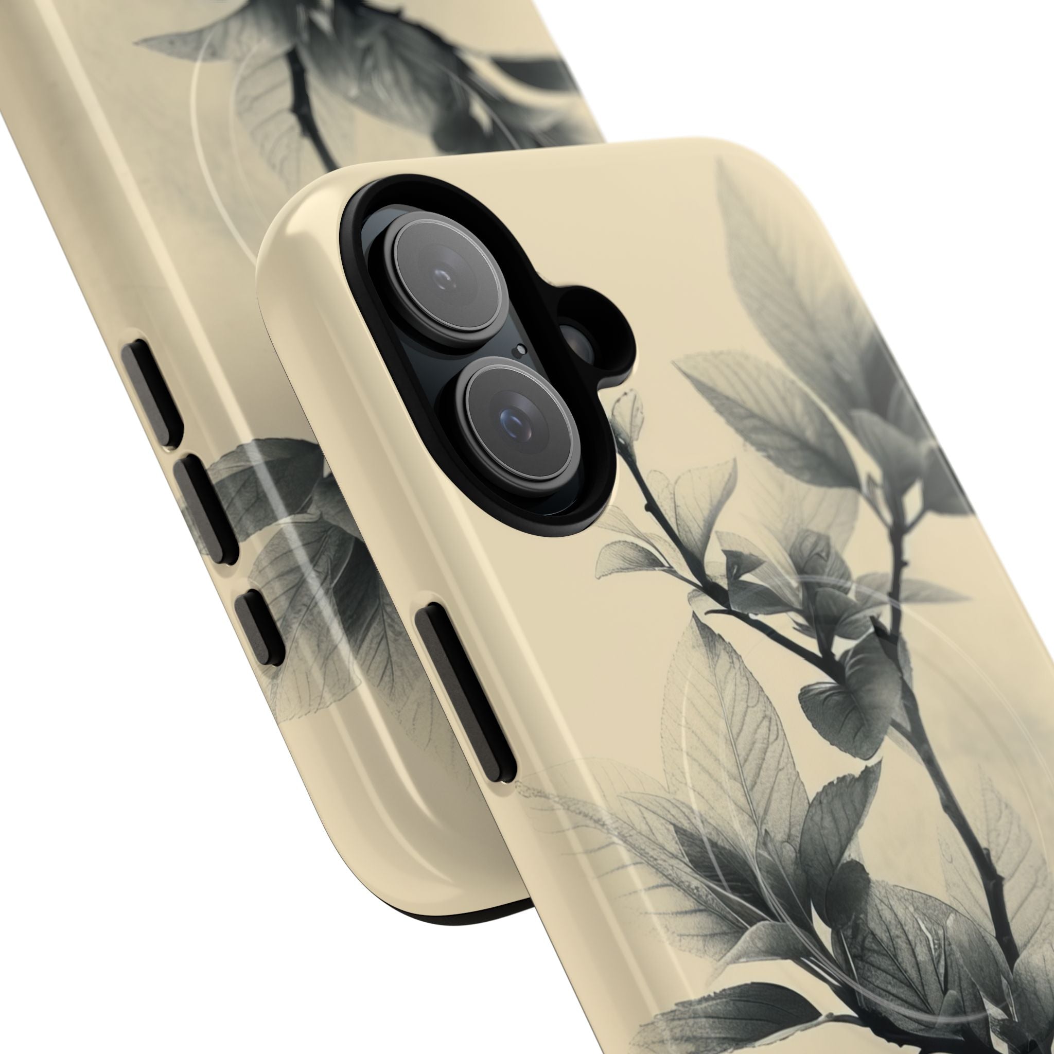 Beige Branch Art - Tough + MagSafe® iPhone 16 Phone Case