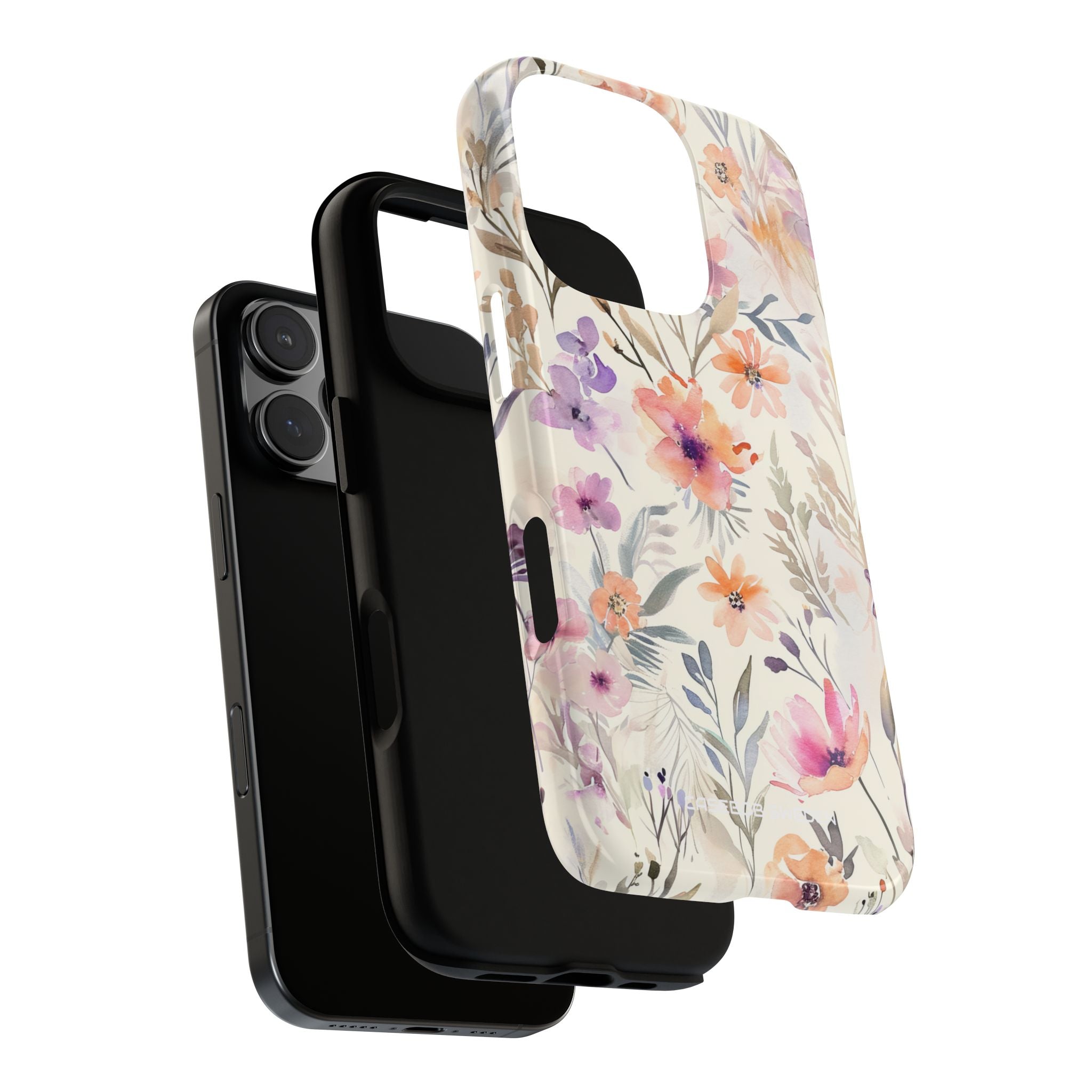 Soft Pink Floral Watercolor Design - Tough iPhone 16 Phone Case