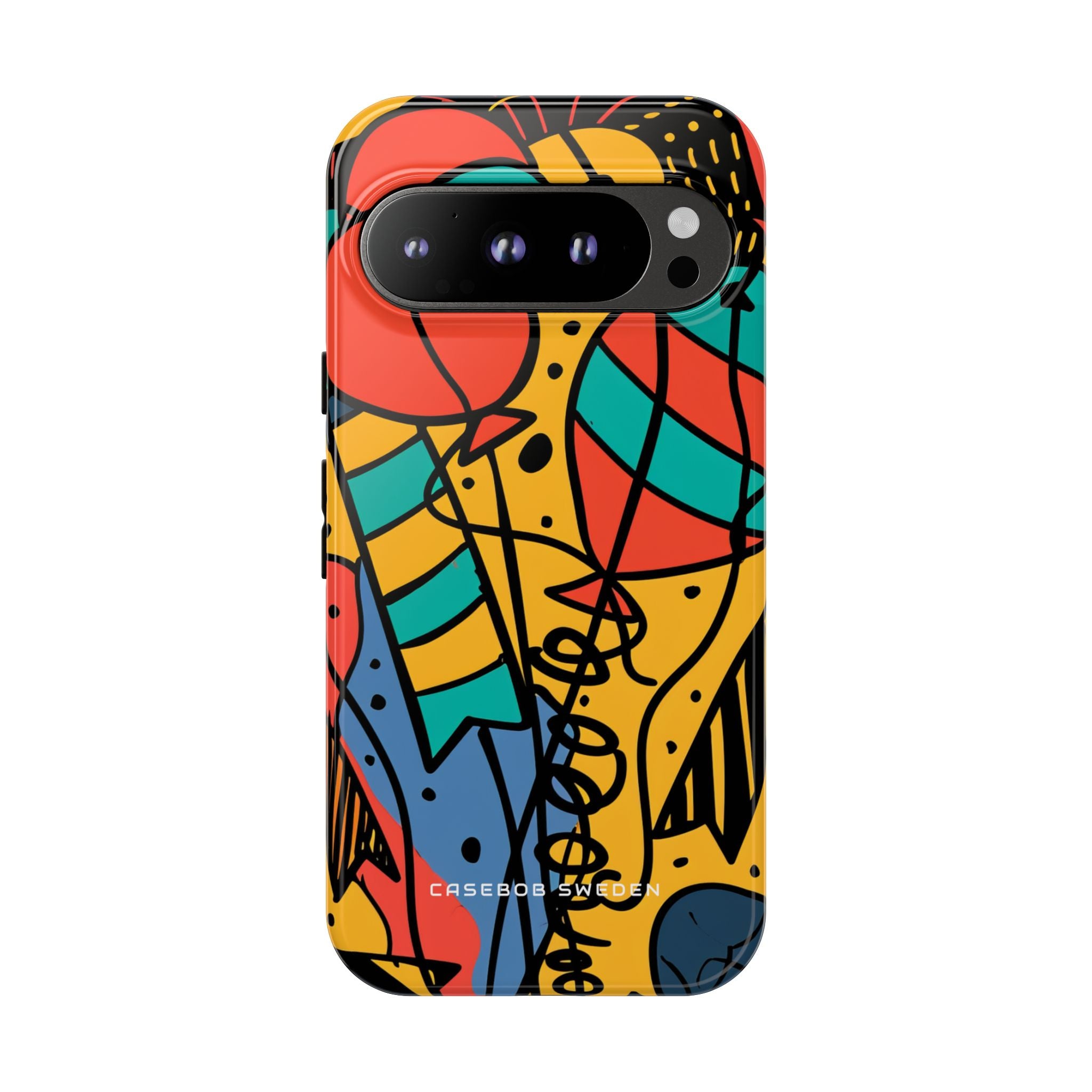 Playful Balloon Motion in Vibrant Lines Google Pixel 9 - Tough Phone Case