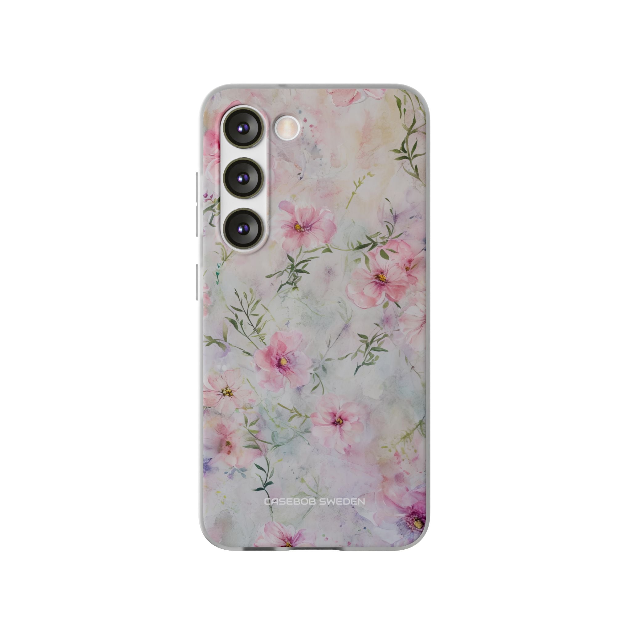 Pink Floral Watercolor Decor - Flexi Samsung S23 Phone Case