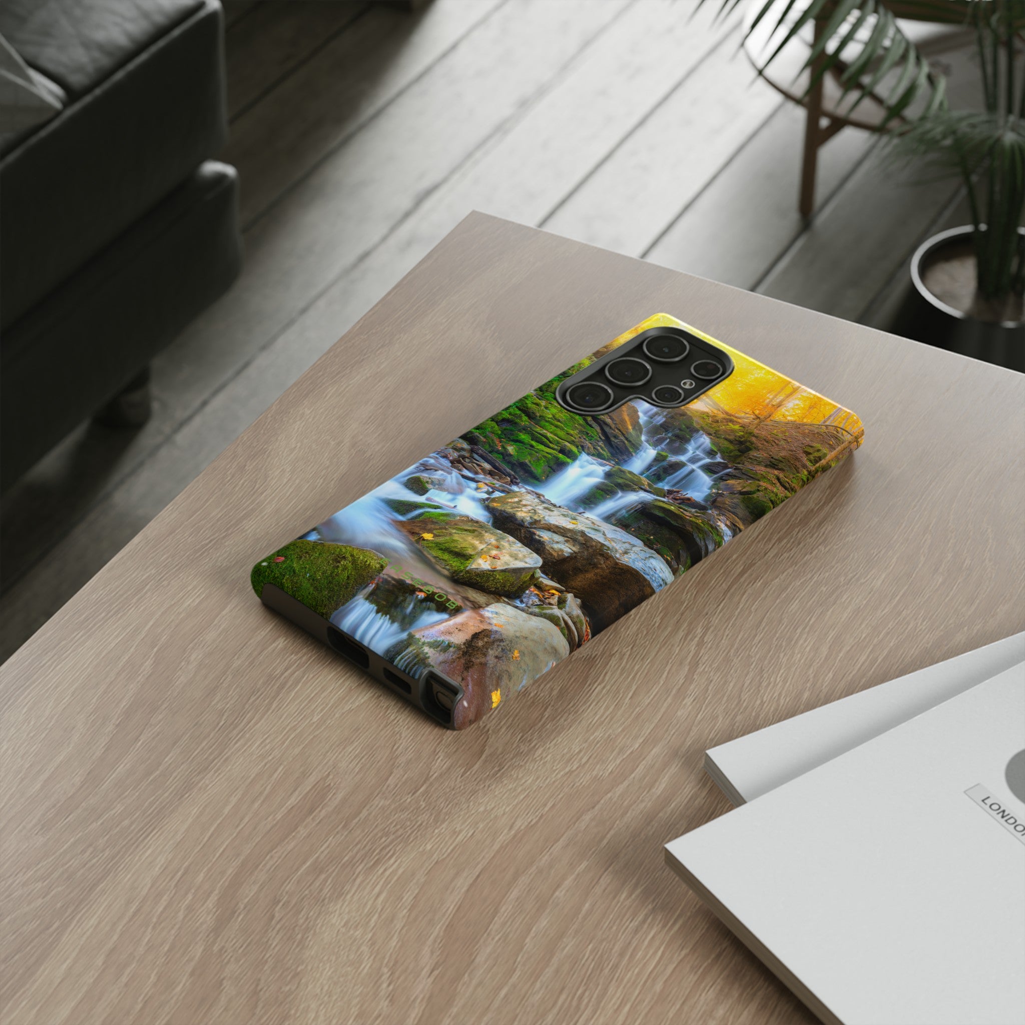 Autumn Mountain Waterfall - Protective Phone Case