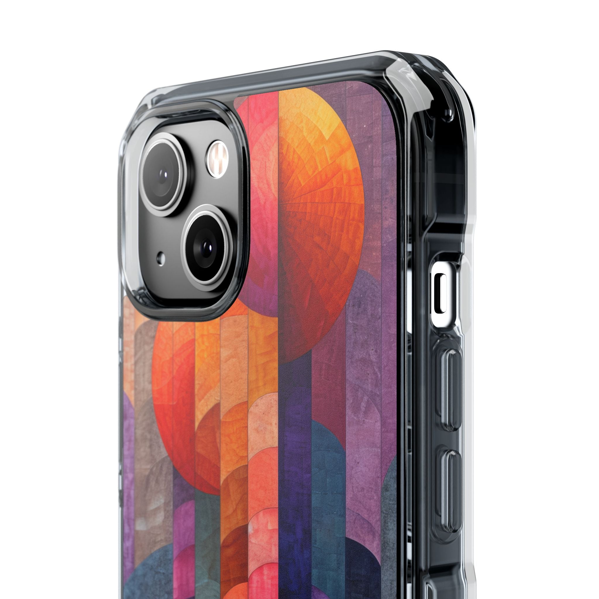 Purple Orange Abstract - Clear Impact iPhone 14 Phone Case