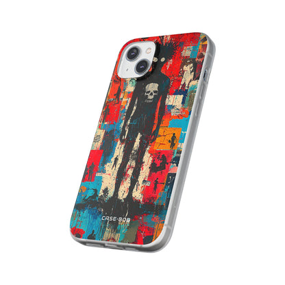 Spiky Skull Silhouette iPhone 14 Plus Case - Soft