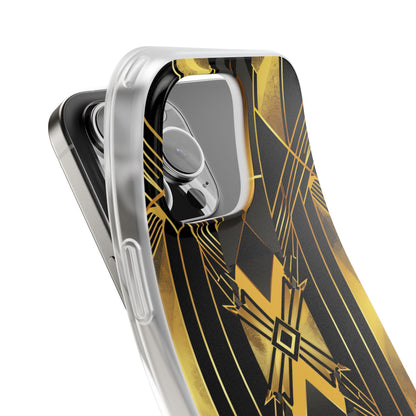 Golden Geometric Elegance iPhone 16 - Flexi Phone Case