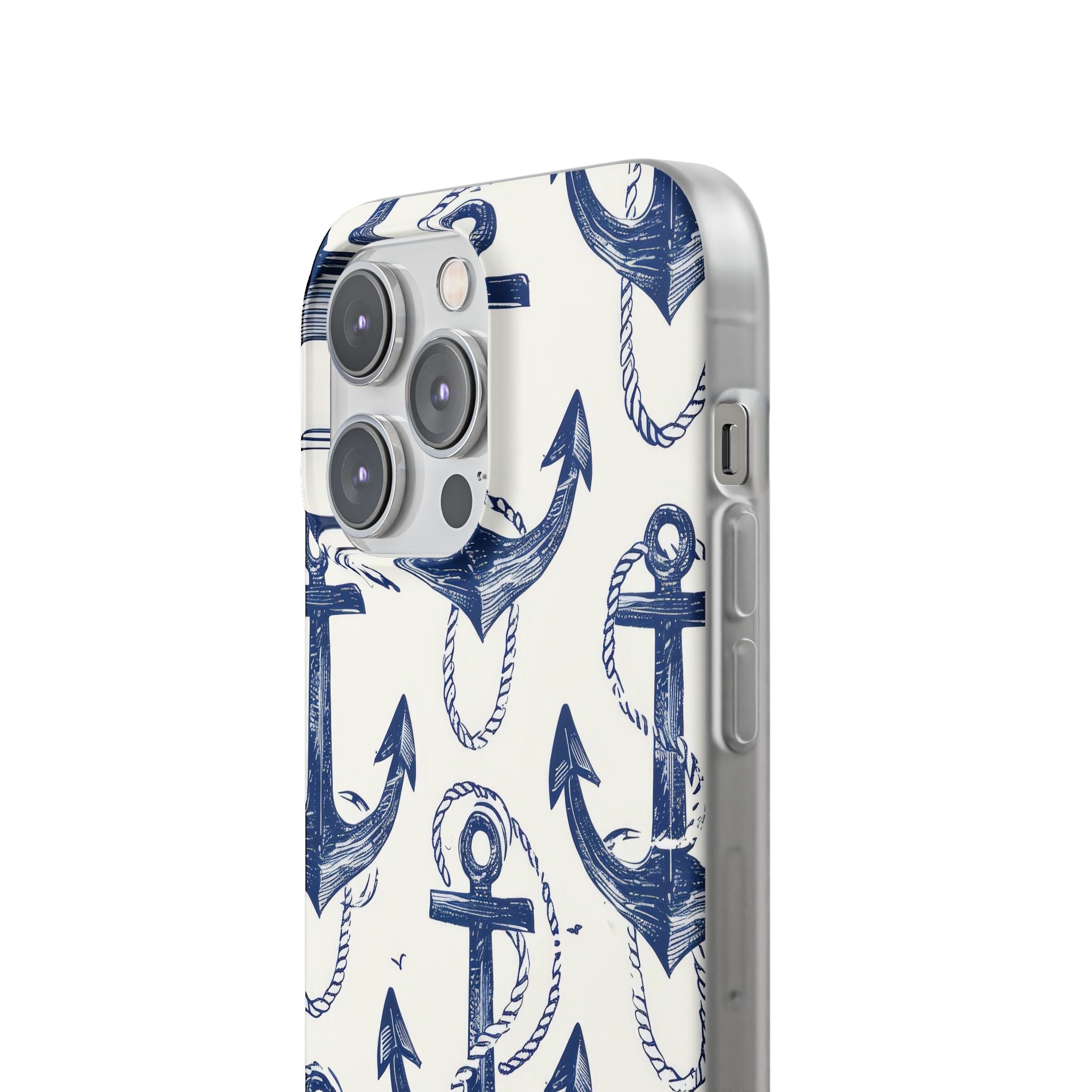 Navy Anchor Loop iPhone 14 Pro Max Case - Soft