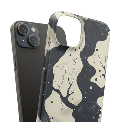 Organic Fluid Silhouettes with Cosmic Depth iPhone 15 - Slim Phone Case