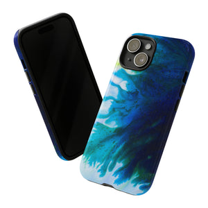 Blue Liquid Ink Art - Protective Phone Case