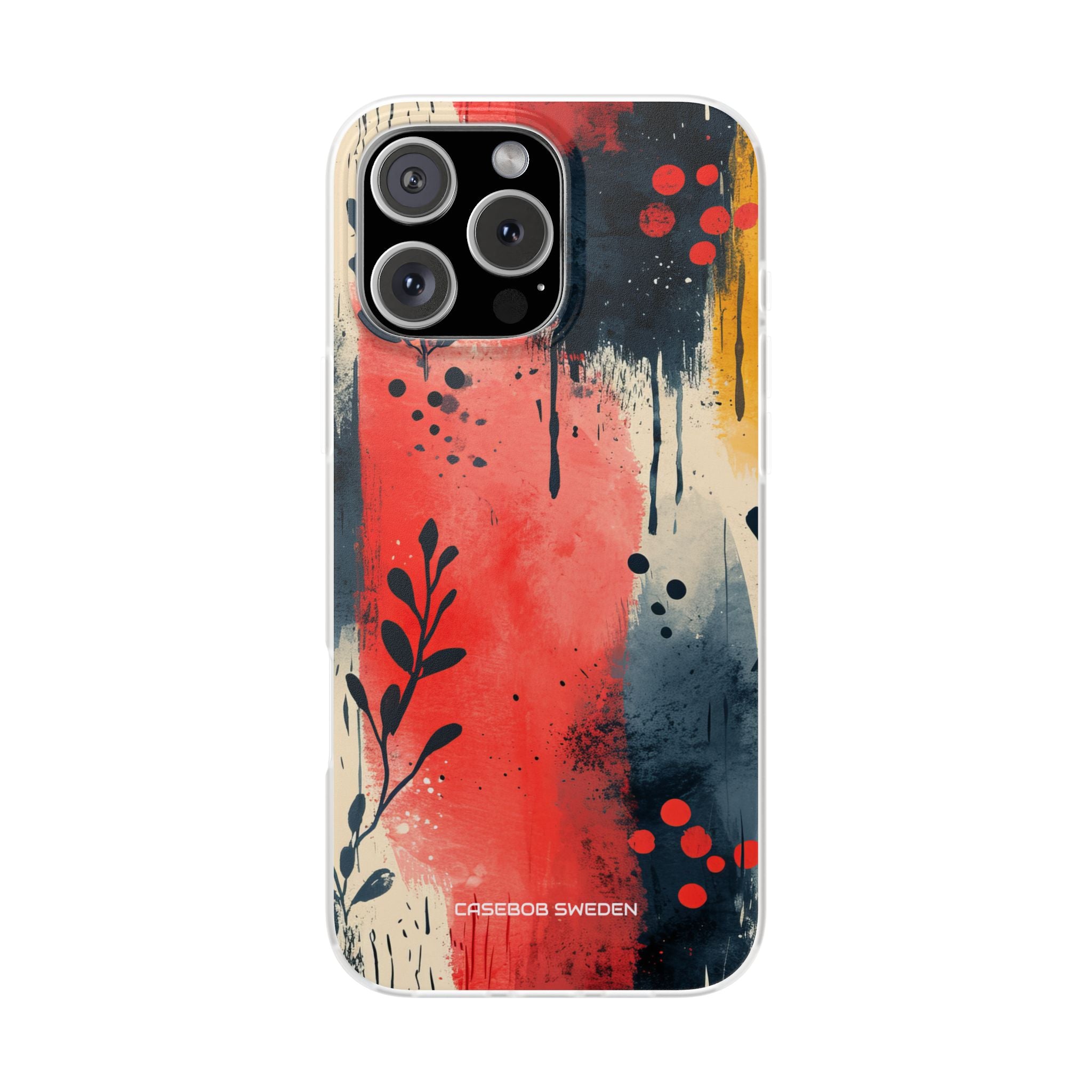 Red Blue Abstract Florals - Flexi iPhone 16 Phone Case