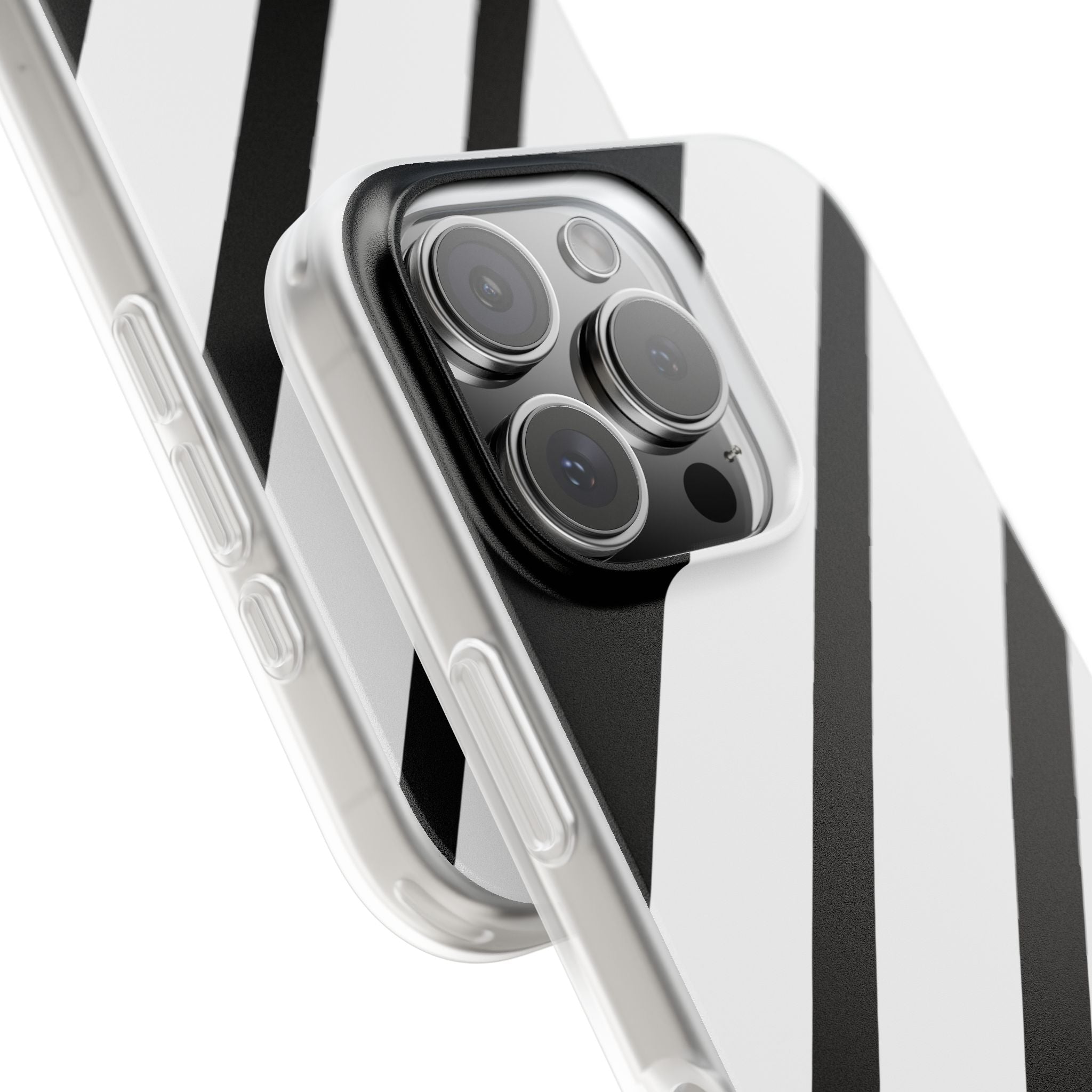 Diagonal Bands Noir iPhone 16 Pro Case - Soft