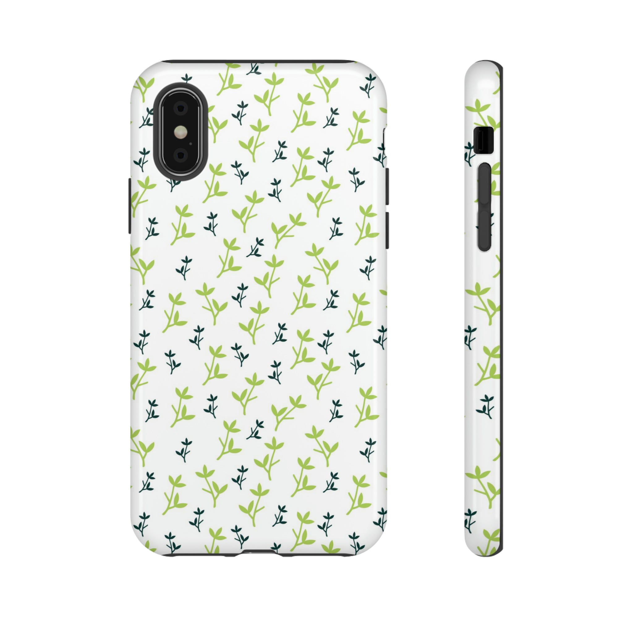 White Flower Pattern - Protective Phone Case