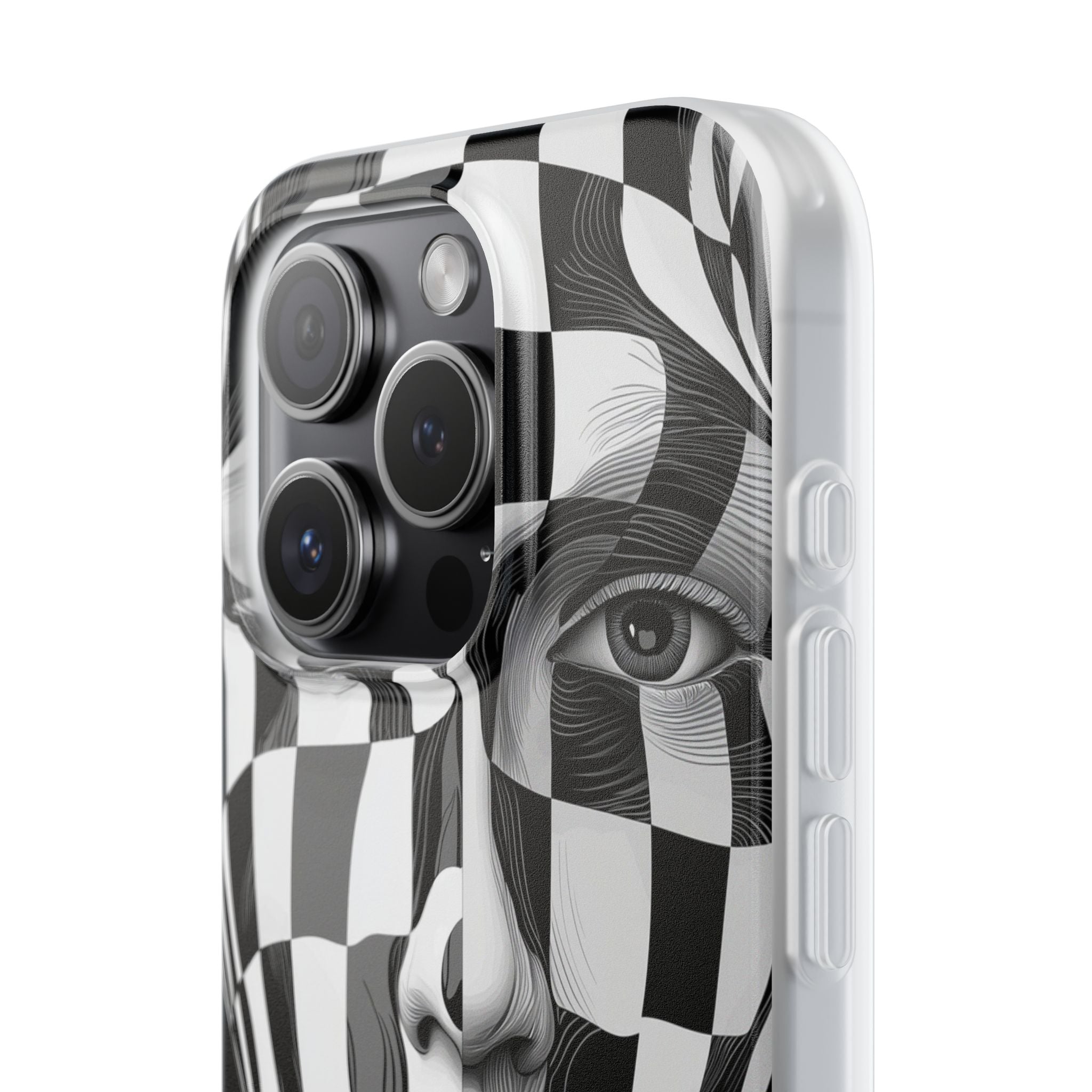 Checkered Face iPhone 15 Pro Case - Soft