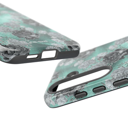 Teal Floral Elegance - Samsung Case