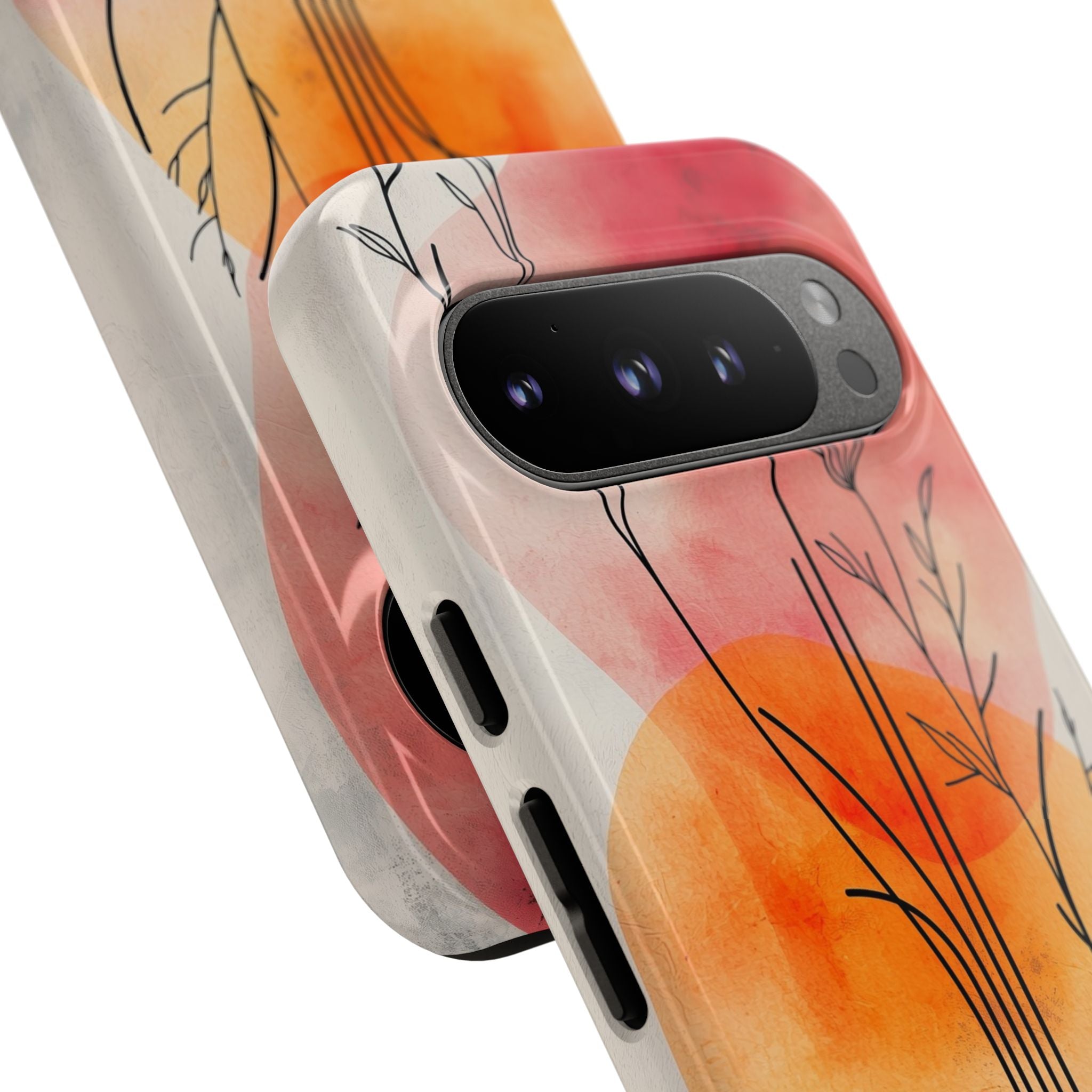 Curved Stem Sunset Google Pixel 9 Pro Case - Tough