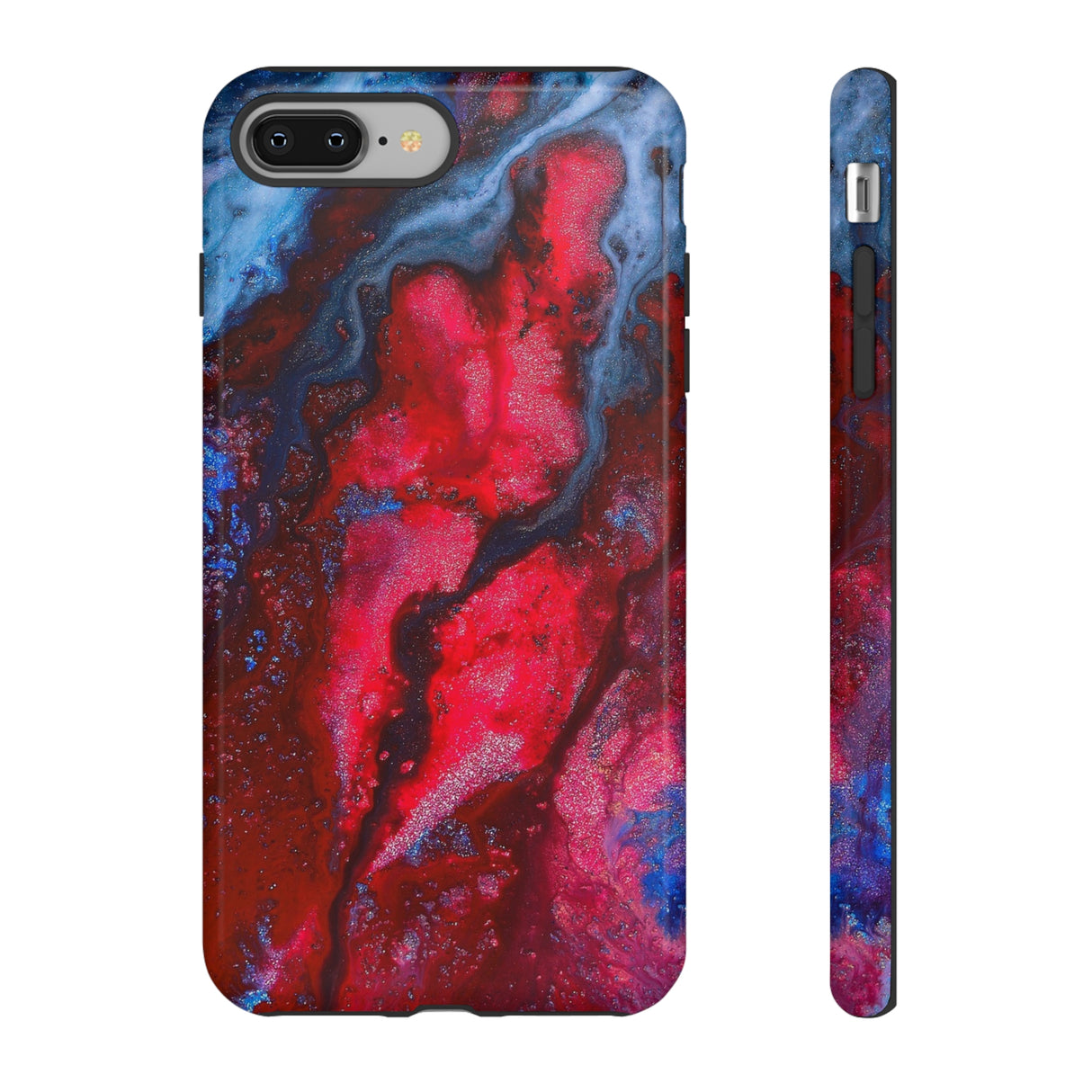 Neon Red Ink Art iPhone Case (Protective) iPhone 8 Plus Glossy Phone Case