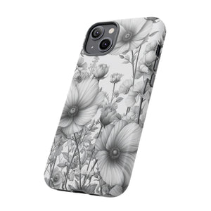 Monochrome Flora | Protective Phone Case for iPhone