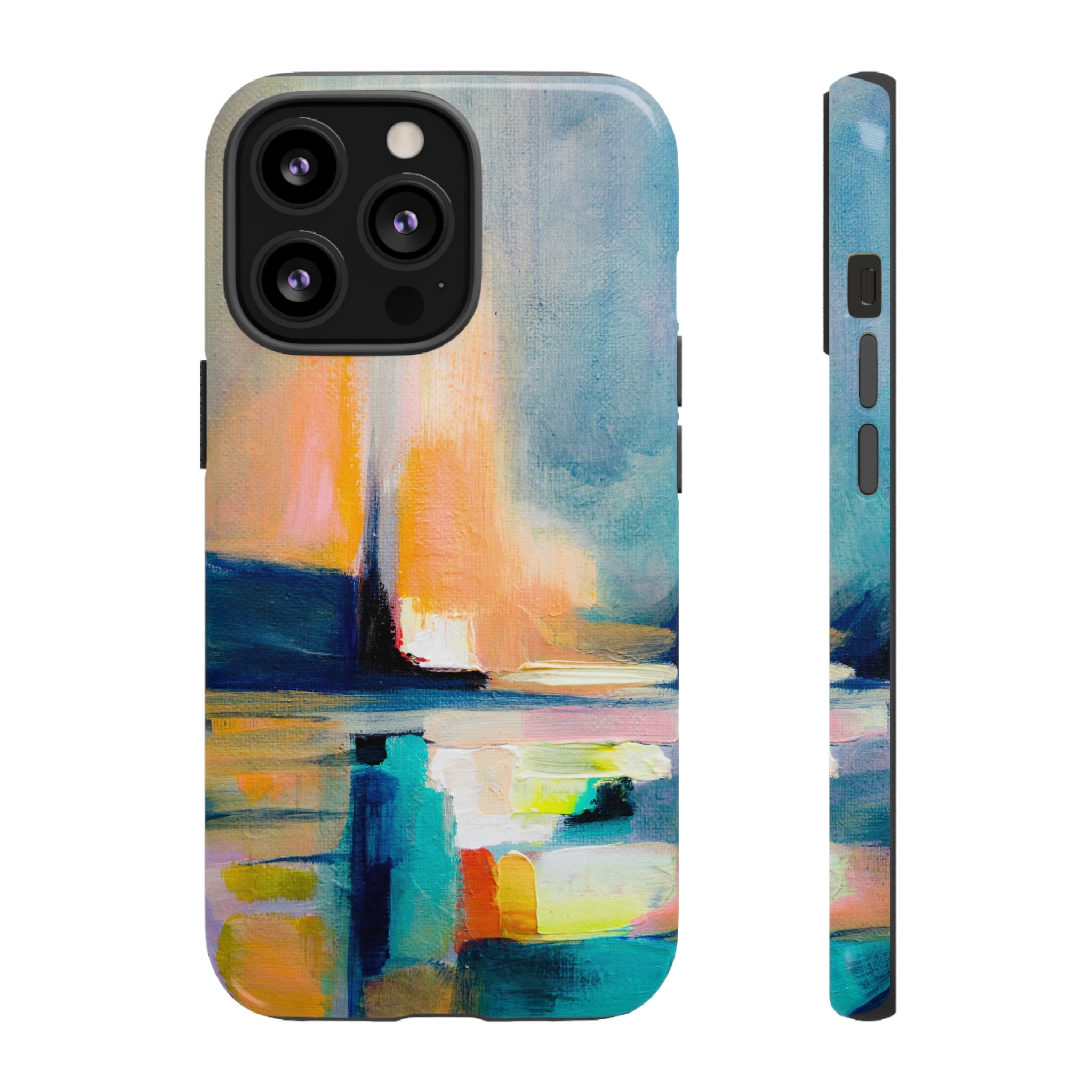 Abstract Blue n Yellow iPhone Case (Protective) iPhone 13 Pro Glossy Phone Case