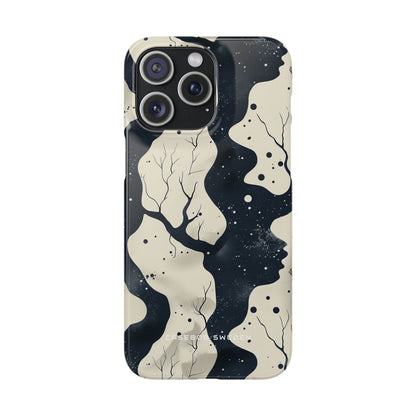 Organic Fluid Silhouettes with Cosmic Depth iPhone 15 - Slim Phone Case