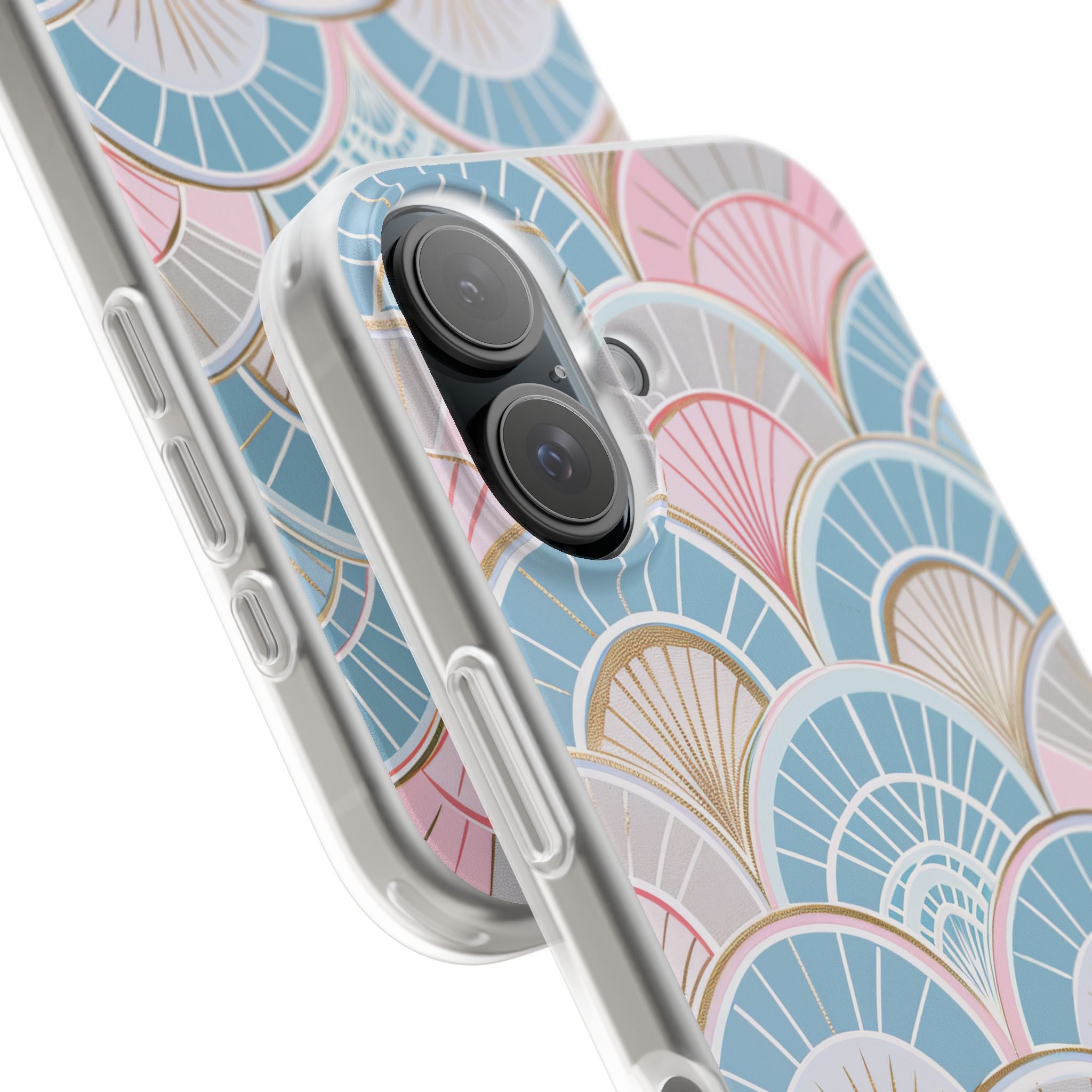 Art Deco Pastel Fan Pattern - Flexi iPhone 16 Phone Case