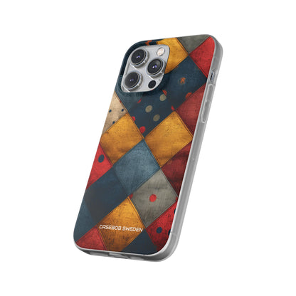 Blue Red Patchwork - Flexi iPhone 14 Phone Case