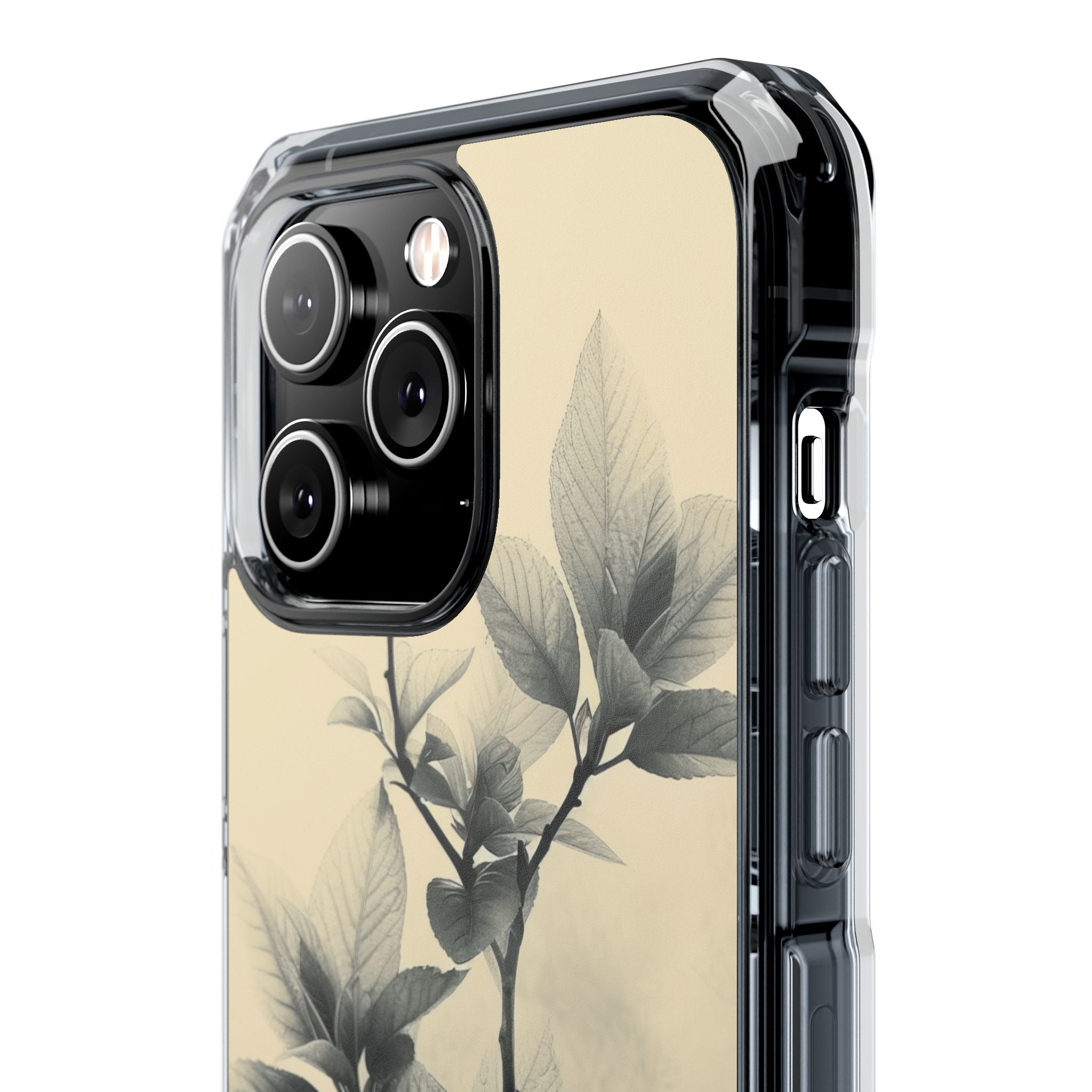 Beige Branch Art - Clear Impact iPhone 14 Phone Case