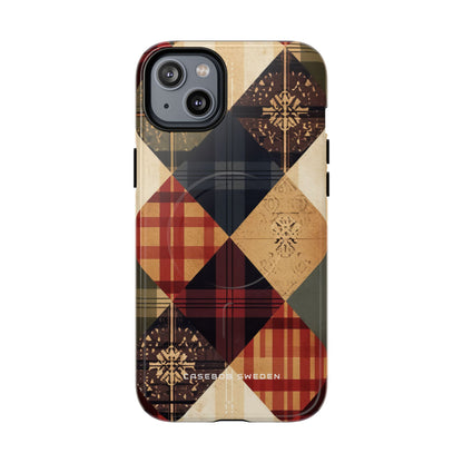 Rustic Geometric Patchwork Harmony iPhone 14 | Tough+ Phone Case