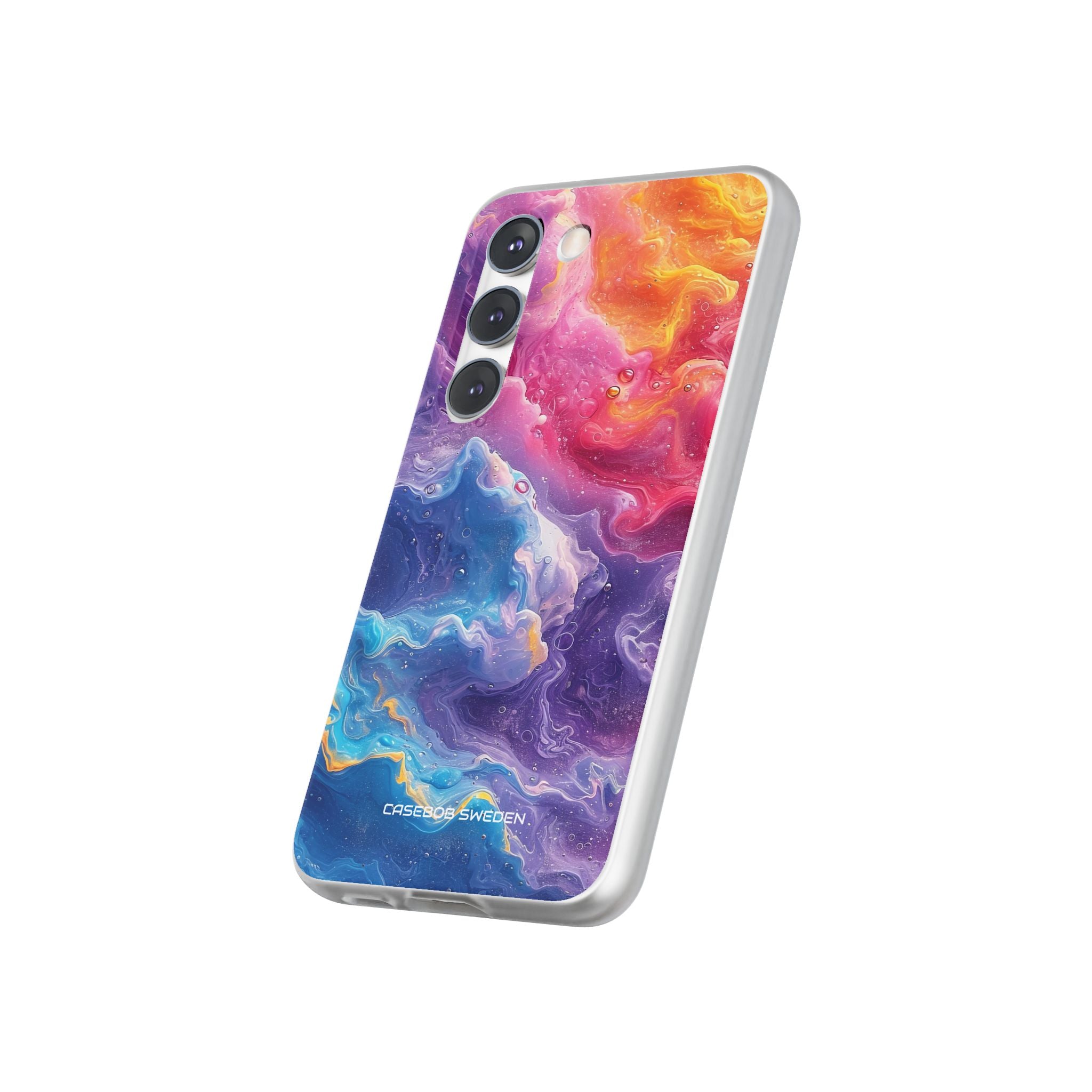 Abstract Blue Pink Waves - Flexi Samsung S23 Phone Case